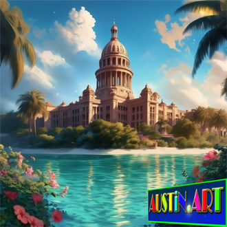 Austin Capitol Building in Cancun World Tour Collection 
Original Austin  Capitol Building  Picture For Sale under $500